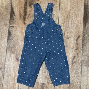 Carharrt toddler Blue Polka Dot Overalls 2t